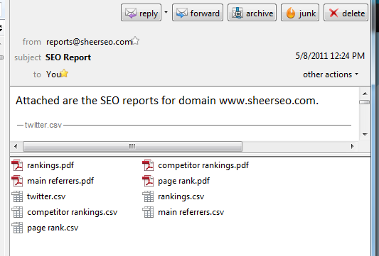 mailed seo report
